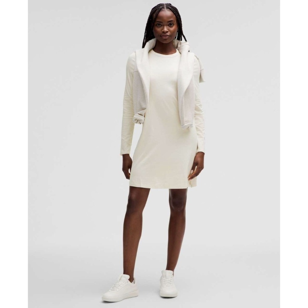 Lululemon Classic Fit Cotton Linen Long Sleeve Dress Bone NWT 6 Mark‎ W1DWJS